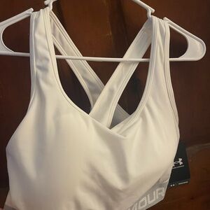 Under Armour White Cross-Back Sports Bra
